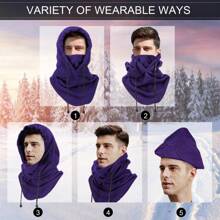 Winter Fleece Balaclava Ski Mask Scarf Neck Warmer Thermal Snood Hat - Multicolor - View 5