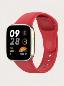 1pc Unisex Solid Color Silicone Watch Band, Compatible With Redmi Watch 3, Suitable For Daily Wear