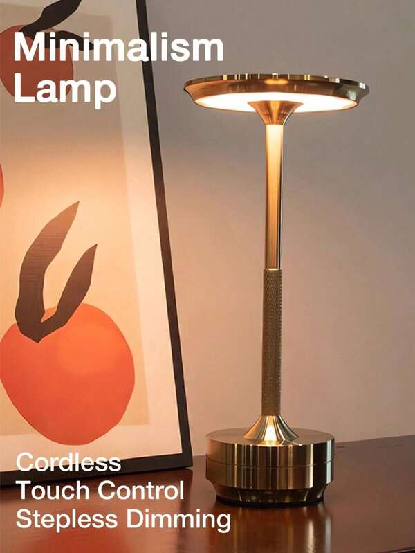 Lampada da tavolo moderna e dimmerabile con 3 temperature di colore, finitura in metallo spazzolato, luce notturna portatile in alluminio senza fili, illuminazione dimmerabile, batteria ricaricabile integrata da 2000 mAh agli ioni di litio, adatta per casa, ufficio, decorazione bar, regalo