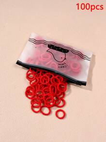 100 piezas de ligas para el cabello rojas pequeñas para niños, accesorios elásticos para el cabello que no dañan el cabello, adecuados para Año Nuevo, Navidad, decoración del cabello infantil
