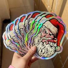 10 个圣诞老人聚酯薄膜密封袋 - 可重复密封的塑料礼品和零食袋，适合圣诞节、宰牲节派对等、母亲节、伴娘礼物、毕业礼物、生日礼物、婚礼礼物 - 彩色 - 查看 1