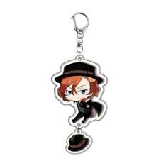 bandai Accesorio de anime Llavero acrílico de anime - Bungou Stray Dogs Lindo colgante de estilo Y2K de dibujos animados, adecuado para bolsos y llaves, regalo perfecto para fans, accesorios de cosplay, llavero de coche, bolso, mochila, pequeña joya, accesorios, regalos creativos, regalos de estudiante, accesorios de coche, colgante de bolso, accesorios escolares