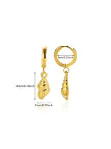 1 Pair Cute Starfish Earrings, Women's 18K Gold Plated Stainless Steel Earrings, Hypoallergenic Jewelry, Christmas Gift - Yellow Gold - View 10