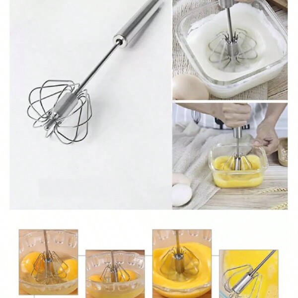 BreeRainz Stainless Steel Semi-Automatic Hand Push Egg Beater, Blender Mixer Whip