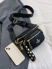 Bolso de pecho de moda nueva, multicolor a cuadros, con correa de hombro ajustable. Bolso cruzado sencillo y elegante, versátil, adecuado para trabajo, ir y venir, uso diario, compras y citas.