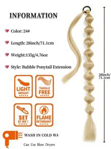 1pc Black Brown Khaki Gold Burgundy Long Bubble Ponytail Extension For Women 28Inch 34Inch Ponytail Extension Afro Puff Ponytail Extension Protective Style Black Ponytail Halloween Christmas Hair Extensions Kinky Straight Lantern Ponytail Wrap Around Ponytail With Hair Tie