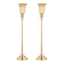 GOQODO 2个金色和银色金属花瓶架，波西米亚风人造花瓶装饰，优雅高挑的婚礼宴会中心摆件，多功能金属烛台，适用于母亲节、毕业典礼、五五节、狂欢节、婚礼、派对、晚宴、房间装饰、室内外皆宜、聚会、厨房装饰、庆典等场合。 - 彩色 - 查看 15