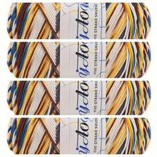 4 Ovillos de 5 cabos de Hilo de leche para bebé multicolor degradado, peso grueso para manualidades DIY como muñecas, bufandas, zapatos