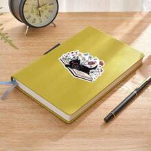 Schwarze Katze und Blumen 3 Zoll Vinyl Aufkleber, verspieltes buchiges Design, Geschenk für Buchliebhaber, süß und künstlerisch, perfekt für Laptops, Wasserflaschen, Handyhüllen, Notizbücher und mehr, wasserfest, leicht anzubringen