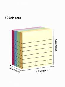 100pcs/200pcs Colorful Line Sticky Notes, Memo Pads, High-Quality Portable Student Marker Pens For Writing Notes, Self-Adhesive, Convenient For Posting On Notebooks, Office, Home, School, Two Sizes Available. Office Supplies, Thick Paper, Smooth Writing, Classroom Rewards For Students, Teacher Gifts - Random Color - View 6