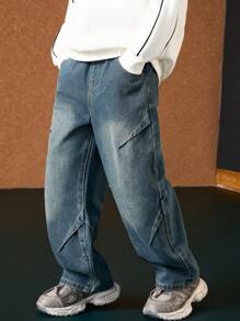 ASK JUNIOR 秋季 Tween Boys 褶皱牛仔裤 - 藍色 - 查看 3