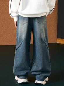 ASK JUNIOR 秋季 Tween Boys 褶皱牛仔裤 - 藍色 - 查看 5