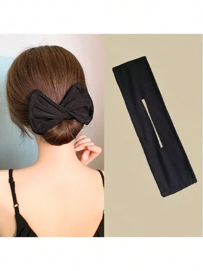 1 件女士发髻制作器扭纹甜甜圈发型设计工具，情人节休闲发饰，发型设计工具