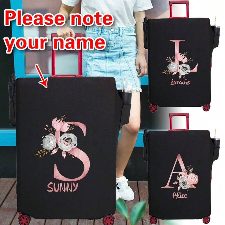 Customized Exclusive New Luggage Cover, Suitable For 18-32 Inch Fashion Bags, Thicker Elastic Dust Bags, Bags, Travel Accessories, Luggage Protection Box - Black - View 1