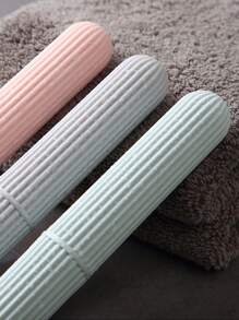 1pc/2pcs Portable Travel Toothbrush Holder, Vertical Striped Toothbrush And Toothpaste Organizer - Multicolor - View 17