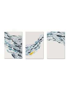 3pcs/Set Unframed Water Color Fish Group Wall Art Canvas Posters Gifts Birthday Graduation Coastal Decor Coastal Decor Beach Decor