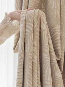 1Piece,Rustic Leaf Pattern Chenille Jacquard Curtains,Room Darkening Blackout Grommet Top Panels, Thermal Insulation All-Season Drapes For Various Room Types