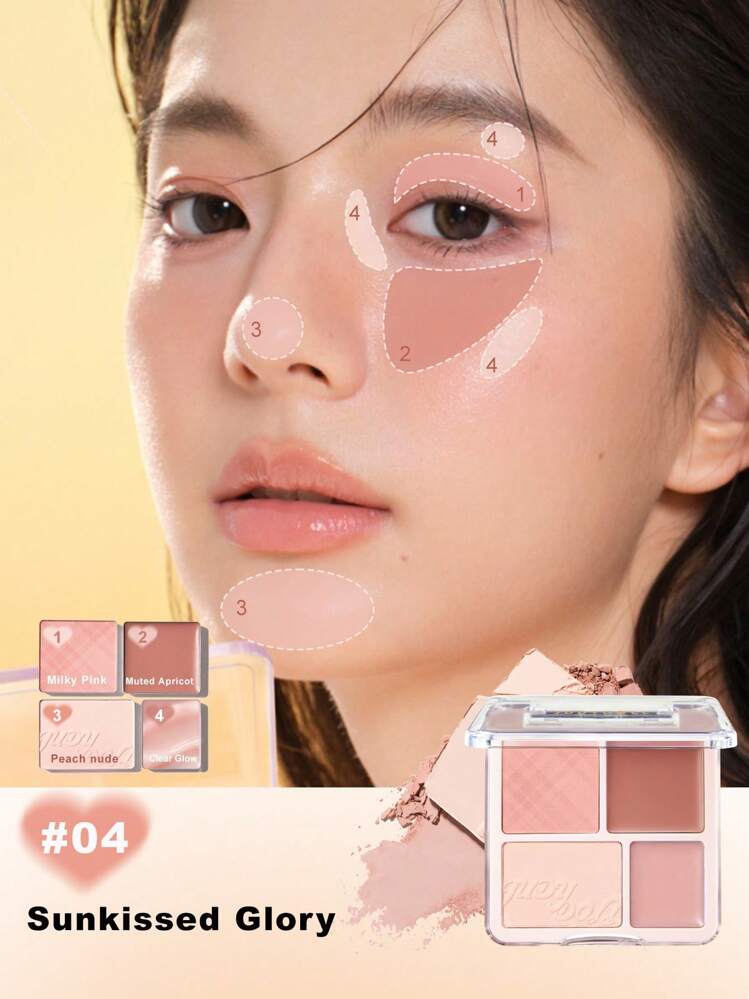 JUDYDOLL 2in1 チーク&ハイライトパレット 9g、チーク&ハイライターコンパクト、クリームチーク、マットハイライター、マルチユース、ナチュラル、デート、休日、ギフト、ニッチな製品、友人/彼女への贈り物、ウェディング必須アイテム、ウェディングゲスト、バチェロレットパーティ、ナチュラルなスクールメイク、スウィートメイク、ブラッドメイク、デートメイク に適しています - #04 - 見る 1