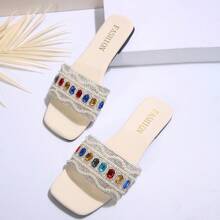 Women's Square Toe Beach Flat Anti-Slip Sandals - Color Bohemia 1 - View 7