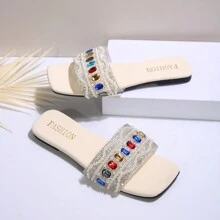 Women's Square Toe Beach Flat Anti-Slip Sandals - Color Bohemia 1 - View 6