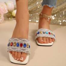 Women's Square Toe Beach Flat Anti-Slip Sandals - Color Bohemia 1 - View 4