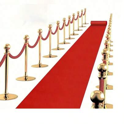 1pc Wedding Celebration Red Carpet, Holiday Party Classic Red Carpet, Featherless, Perfect For Christmas, Halloween, Thanksgiving, New Year, Valentine's Day Decoration - Multifunctional Ceremonial Aisle Carpet
