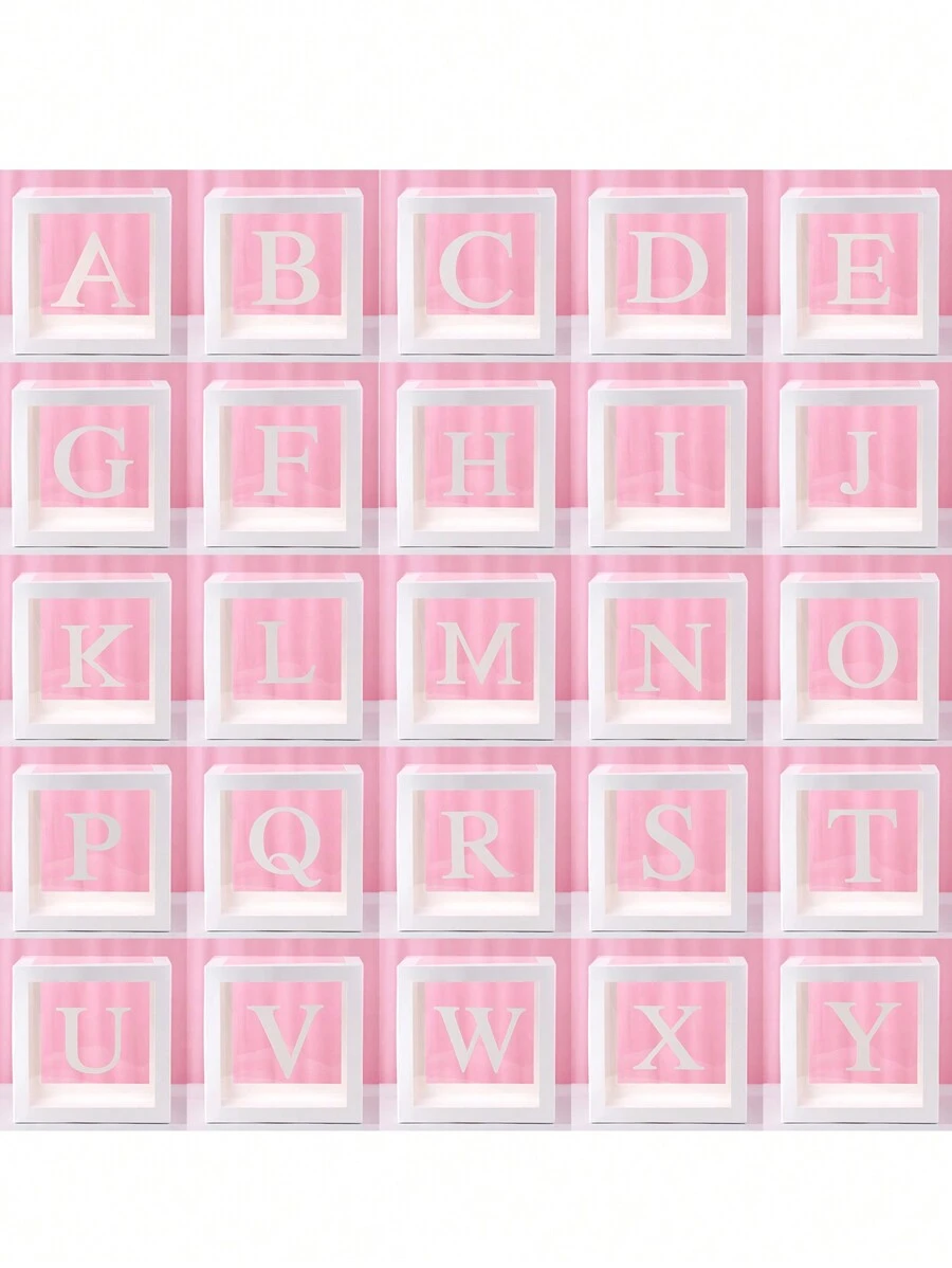 1pc 25cm White Letter Transparent Box (Box And Letter), Birthday Decoration, Wedding Decoration, Wedding Anniversary Decoration, Baby Shower Decoration, Christmas Decoration, 2025 New Year Party Room Decoration, Tabletop Decor, Initial Transparent Balloon Box Surprise Gift Box, Party Favor, Spell Name Letter Decoration Party