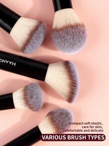 MAANGE 13Pcs Professional Soft Long Tube Makeup Brush Set,Powder Brush Contour Brush Blush Brush Foundation Brush Highlight Brush Eyeshadow Brush Shadow Brush Concealer Brush Blending Brush Eyebrow&Eyelash Brush,Makeup Tools With Soft Fiber For Easy To Carrying,Set For Travel,Gift For Women&Girls - 彩色 - 查看 8