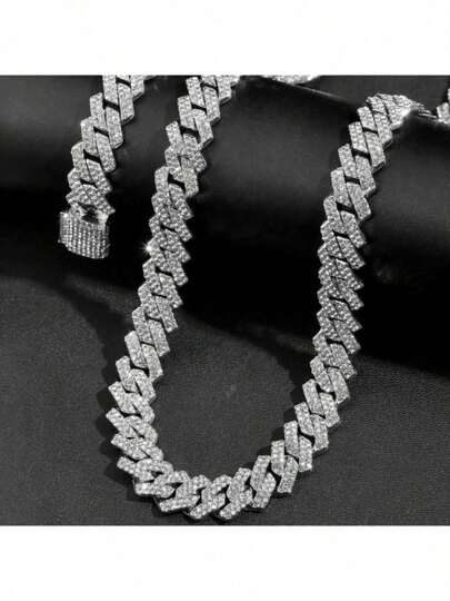 Colar de diamantes de gelo masculino hip-hop colar de diamantes colar de pulseira de strass masculino Carnaval