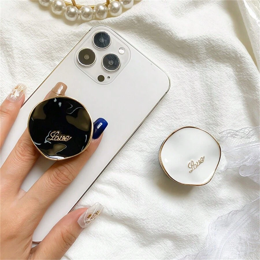 1 Pieza Soporte simple de metal para teléfono móvil con sensor avanzado, con AMOR, retráctil, estable y compatible con iPhone y Android. Regalo para cumpleaños, familia y amigos. Accesorios para teléfono, agarre y soporte para teléfono.