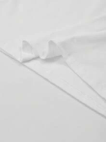 美式风格女士秋季修身性感圆领上衣，时尚领军设计休闲白色春季款 - 白色 - 查看 6