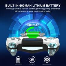 GAMINJA GAMINJA P412 Wireless Game Controller, Compatible With PS4/PS4 Slim/PS4 Pro/PC, RGB Multimode Lighting Effects, Dual Vibration, Speaker, Six-Axis Gyroscope, Headphone Jack, Touchpad And LED Light Board & Stripe