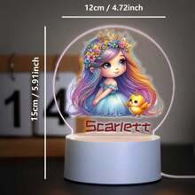 1pc Custom Personalized Table Lamp Night Light Customized Cartoon Princesses And Animals 3D Night Light Toy Acrylic Night Lights Gift For Home Room Decoration Night Light Usb Powered & Battery Operated Optical Illusion Table Lamp With Remote Control Perfect Gift Send To Girls For Valentine's Day, Easter, Christmas Unique Room Decor, Fun And Adorable Nightlight Gifts Birthday Graduation Home Decor Back To School School Supplies,Christmas Gift Supplies