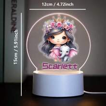 1pc Custom Personalized Table Lamp Night Light Customized Cartoon Princesses And Animals 3D Night Light Toy Acrylic Night Lights Gift For Home Room Decoration Night Light Usb Powered & Battery Operated Optical Illusion Table Lamp With Remote Control Perfect Gift Send To Girls For Valentine's Day, Easter, Christmas Unique Room Decor, Fun And Adorable Nightlight Gifts Birthday Graduation Home Decor Back To School School Supplies,Christmas Gift Supplies