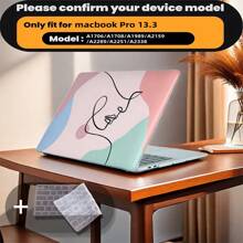 Có 4 mẫu hoạt hình để lựa chọn và đi kèm với miếng bảo vệ bàn phím. Tương thích với vỏ máy tính MacBook Air Pro, vỏ máy tính 13/14/15/16 inch và đi kèm với miếng bảo vệ bàn phím - Nhiều màu - Xem 14