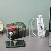 1 buc. Organizator de birou acrilic transparent - Cutie de depozitare ușoară pentru machiaj, ruj, ață dentară și accesorii de dentiție - Suport din plastic independent pentru casă și birou, separator de sertar, organizare, parfum, organizator de parfum, dormitor, organizator, depozitare, baie, raft de depozitare, organizare, produse pentru piele, organizator de machiaj>rotativ, depozitare cosmetice, cameră, cutie de bijuterii, organizator de bijuterii, organizator de bijuterii, organizator de machiaj, organizator de machiaj, depozitare, suport de machiaj, suport pentru pensule de machiaj, articole de toaletă, pentru plajă de vacanță, colecție de baie, colecție de dormitor, capacitate mare