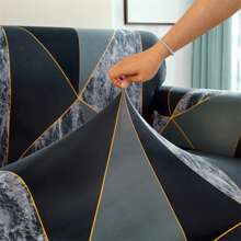 Christmas [US Local Warehouse] 1pc High-End Elegant Minimalist Marble Texture Sofa Cover, Luxurious Refined Living, Fashionable Graceful, Refresh Home Decor, Protect Furniture, Stretchy Fabric & Ruffled Skirt Design, Suitable For Home, Hotel, Meeting Room, Apartment, Party, Restaurant, Cafe, All Seasons [US Local Warehouse, Fast Delivery]Home Decor Gift For New Year