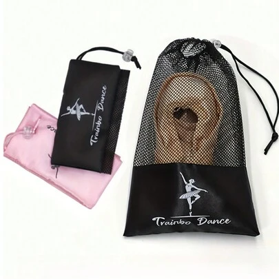 1/3 حقيبة تخزين للرقص الكلاسيكي محمولة باللون الزهري/الأسود، حقيبة رياضة الجمباز/راقصة البالية ذات سحاب، حقيبة رقص أنيقة قابلة لإعادة الاستخدام