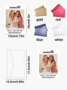 1 PC Customized Photo Greeting Card, Personalized Photo Greeting Card For Best Friend - Funny Birthday, Wishes Card, Thank You Note, Unique Friendship Gift For Her, Women - Customized Best Friend Thank You Card For Women/Men Personalized Gift Back To School,Back To School,School Supplies - Multicolor - View 2