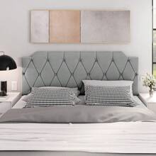 Kelly Upholstered Headboard For Queen And King Size Beds - Wall Mounted - Various Colors And Sizes - Xám - Xem 2