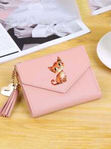 1/2/5pcs Personalized Heart-Shaped Tassel Wallet - Customized Text Women's Card Holder & ID Sleeve, Perfect Gift For Girlfriend - Multicolor - View 26