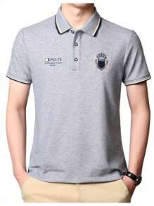 American Men's Polo Shirt, Men's Short Sleeve Military Tactical Polo Shirt - 淺灰色 - 查看 1