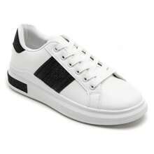 Fashionable Versatile Casual Everyday Rhinestone Decorated Sneakers - Black - View 1