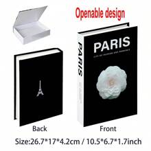 1 件奢华时尚开放式假书装饰磁性翻盖顶部 - 房间装饰圣诞装饰礼品客厅配件纸质储物盒，北欧咖啡桌书可存放控件、钥匙、杂物、珠宝和家庭办公室尺寸：26.7x17x4.2cm