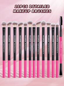 MAANGE 13件套专业柔软长铝管化妆刷套装，包含睫毛刷、眼影刷、眉刷、晕染刷、唇刷、高光刷、遮瑕刷，适用于粉状、液体、膏状等多种化妆品，适合日常使用和旅行，是送给朋友的精美化妆配件礼品。套装包含各种化妆刷，是完整的化妆套装、化妆刷套装、化妆礼品套装等。 - 彩色 - 查看 3