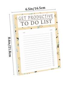 1pc To Do List Notepad, Undated Daily Planner Perfect For Daily Tasks And Goal Setting, To Do List Notepad Suitable For Office, Home And School, Work With Productivity