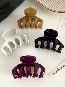 4 قطع/1 قطعة مشابك شعر جميلة ذات لون جيلي براق، باللون الأسود/الأبيض/البنفسجي/الخاكي، بحجم متوسط 6 سم/2.36 بوصة، من البلاستيك خفيف الوزن، متعددة الاستخدامات وأنيقة، مناسبة للاستخدام اليومي والكاجوال والحفلات والتنقل والاستحمام وتصفيف الشعر والمكياج وتنسيق الملابس، مشابك شعر، إكسسوارات شعر للنساء