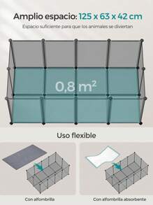 SONGMICS Valla para Mascotas - Gris - Ver 3