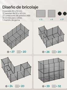 SONGMICS Valla para Mascotas - Gris - Ver 7