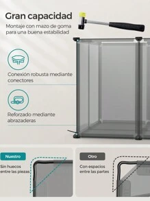 SONGMICS Valla para Mascotas - Gris - Ver 5